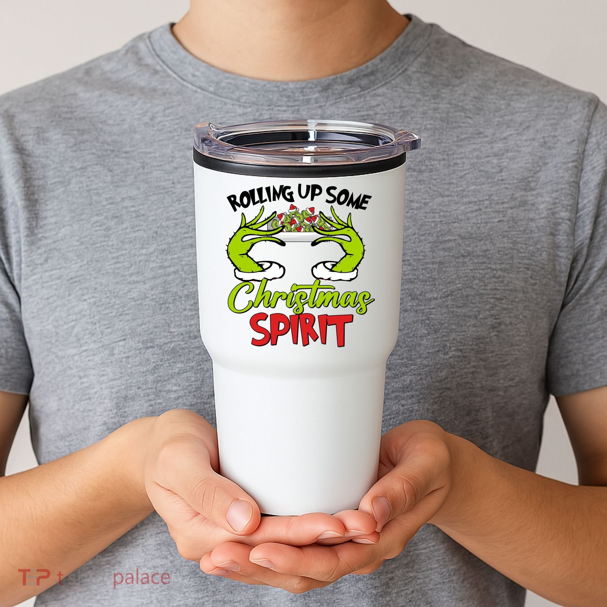 Rollin Up Some Christmas Spirit Merry Grinchmas Tumbler