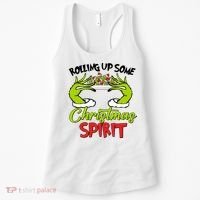 Rollin Up Some Christmas Spirit Merry Grinchmas Women's Tank Top thumb 0