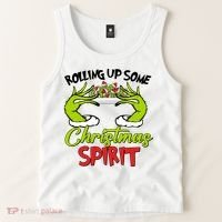 Rollin Up Some Christmas Spirit Merry Grinchmas Tank Top thumb 2