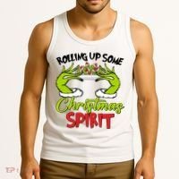 Rollin Up Some Christmas Spirit Merry Grinchmas Tank Top thumb 3