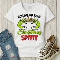 Rollin Up Some Christmas Spirit Merry Grinchmas Women's T-Shirt thumb 3