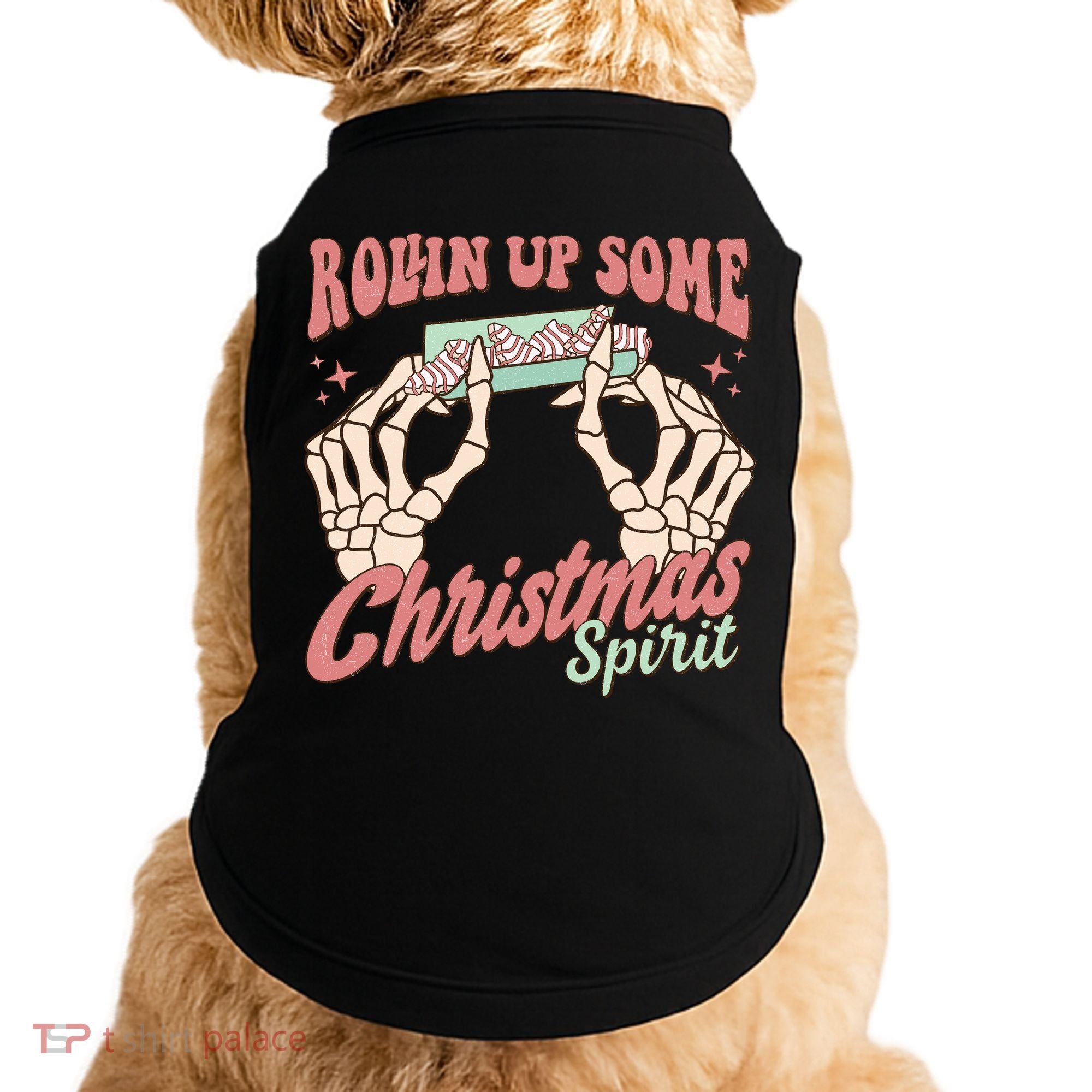 Rollin Up Some Christmas Spirit Funny Marijuana Doggie Tank