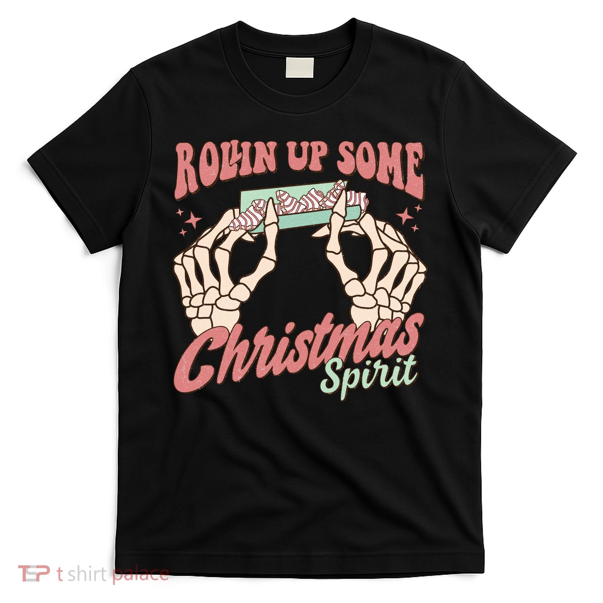 Rollin Up Some Christmas Spirit Funny Marijuana T-Shirt