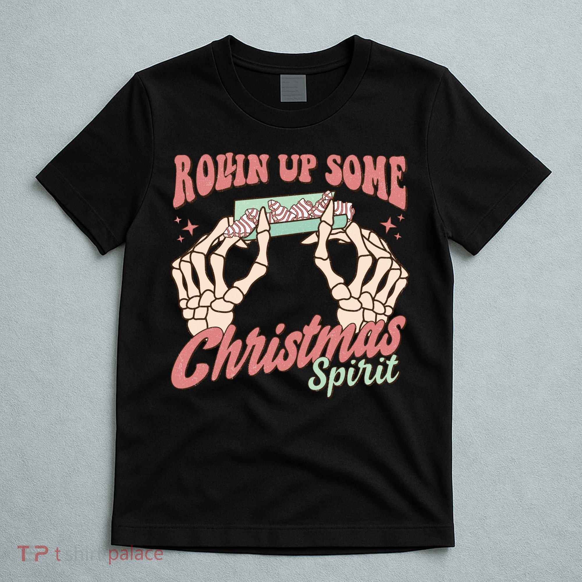 Rollin Up Some Christmas Spirit Funny Marijuana T-Shirt