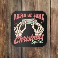 Rollin Up Some Christmas Spirit Funny Marijuana Coaster thumb 0