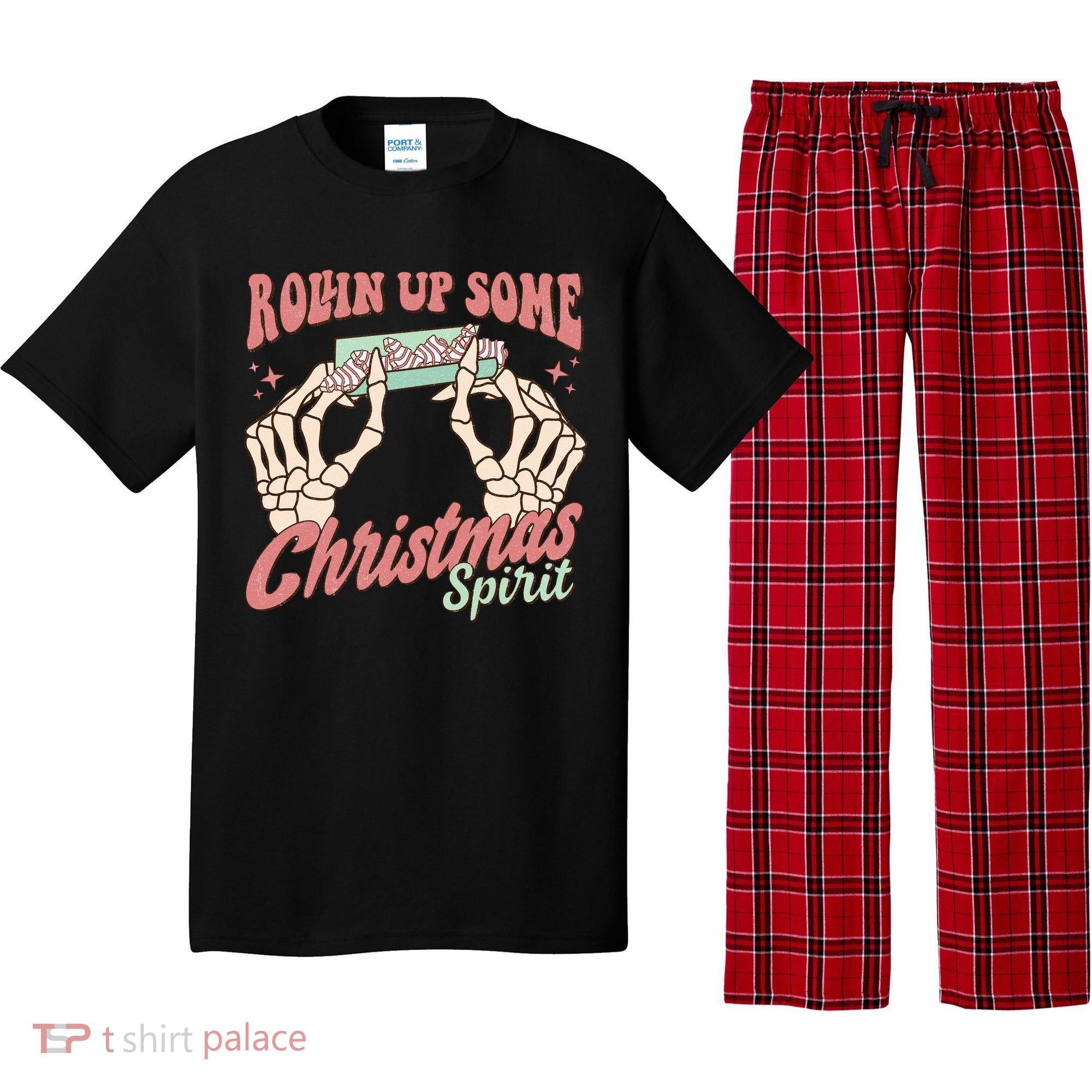 Rollin Up Some Christmas Spirit Funny Marijuana Pajama Set
