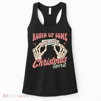 Rollin Up Some Christmas Spirit Funny Marijuana Women's Tank Top thumb 0