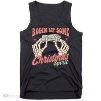 Rollin Up Some Christmas Spirit Funny Marijuana Tank Top thumb 0