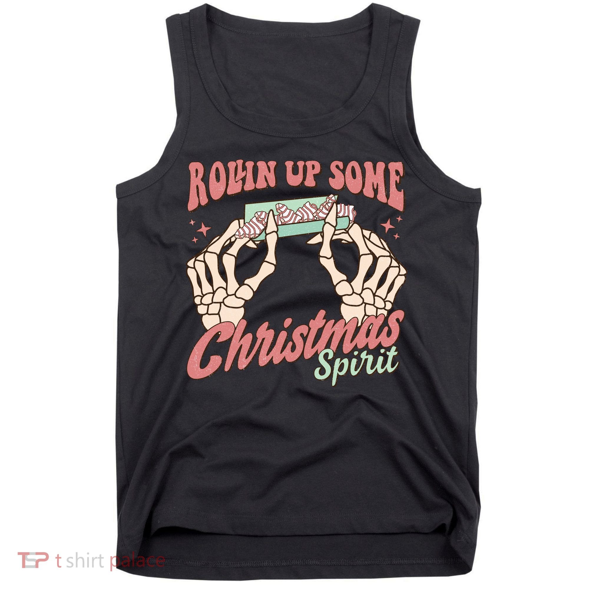 Rollin Up Some Christmas Spirit Funny Marijuana Tank Top