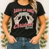 Rollin Up Some Christmas Spirit Funny Marijuana Women's T-Shirt thumb 2
