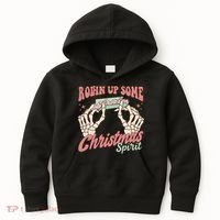 Rollin Up Some Christmas Spirit Funny Marijuana Kids Hoodie thumb 0