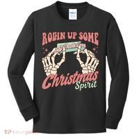 Rollin Up Some Christmas Spirit Funny Marijuana Kids Long Sleeve Shirt thumb 0