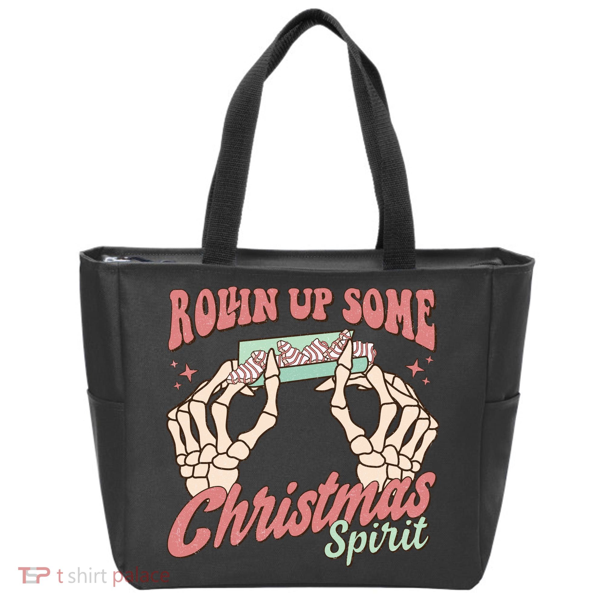 Rollin Up Some Christmas Spirit Funny Marijuana Tote Bag