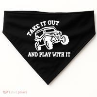 Retro Utv Take It Out Play With It Offroad Sxs Usa Flag Gift USA-Made Doggie Bandana thumb 0