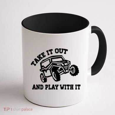 Retro Utv Take It Out Play With It Offroad Sxs Usa Flag Gift Coffee Mug back