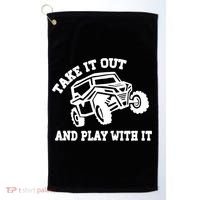 Retro Utv Take It Out Play With It Offroad Sxs Usa Flag Gift Golf Towel thumb 0