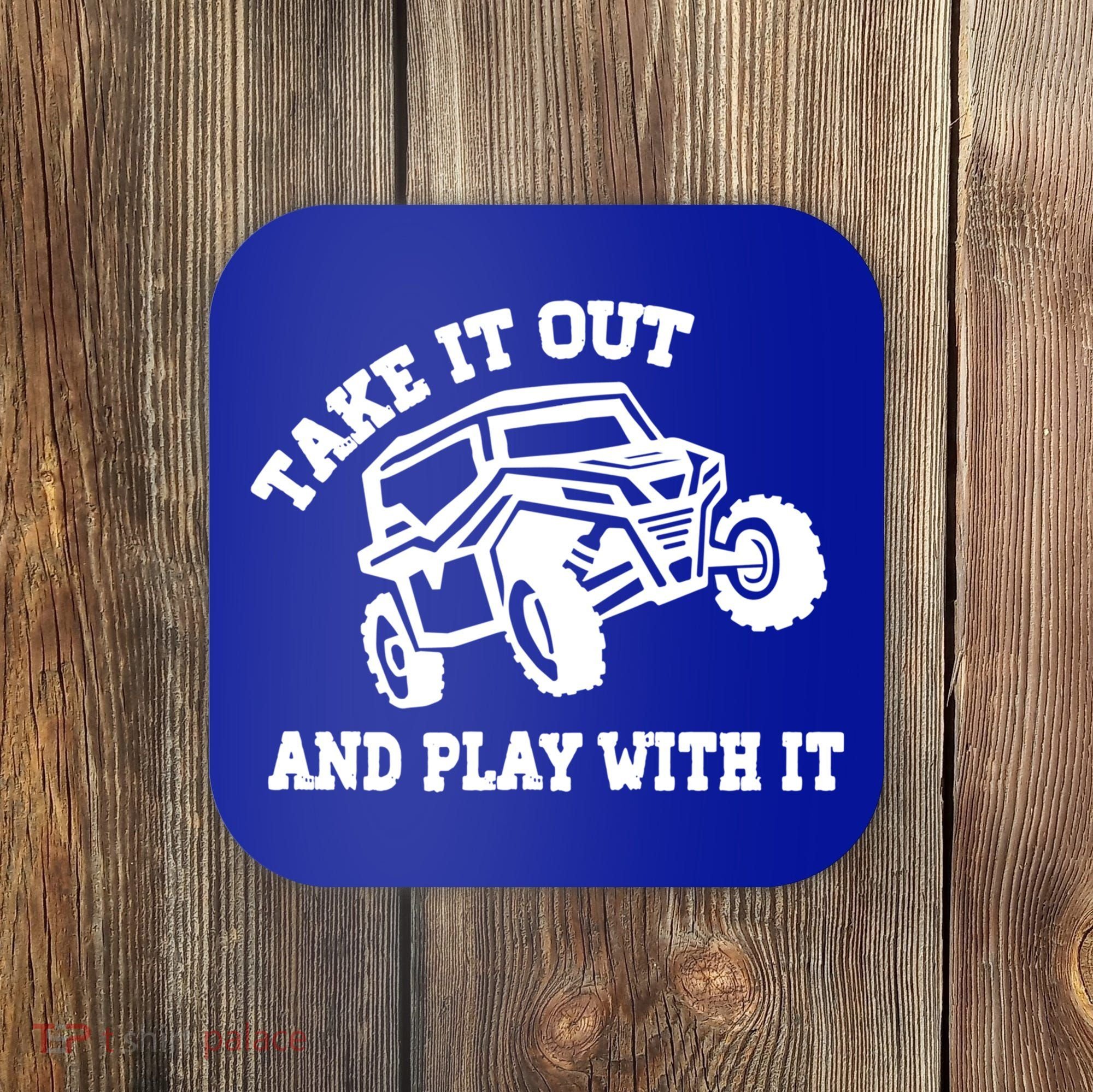 Retro Utv Take It Out Play With It Offroad Sxs Usa Flag Gift Coaster