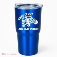 Retro Utv Take It Out Play With It Offroad Sxs Usa Flag Gift Tumbler thumb 0