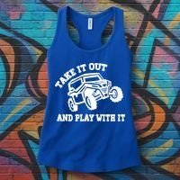 Retro Utv Take It Out Play With It Offroad Sxs Usa Flag Gift Women's Tank Top thumb 3