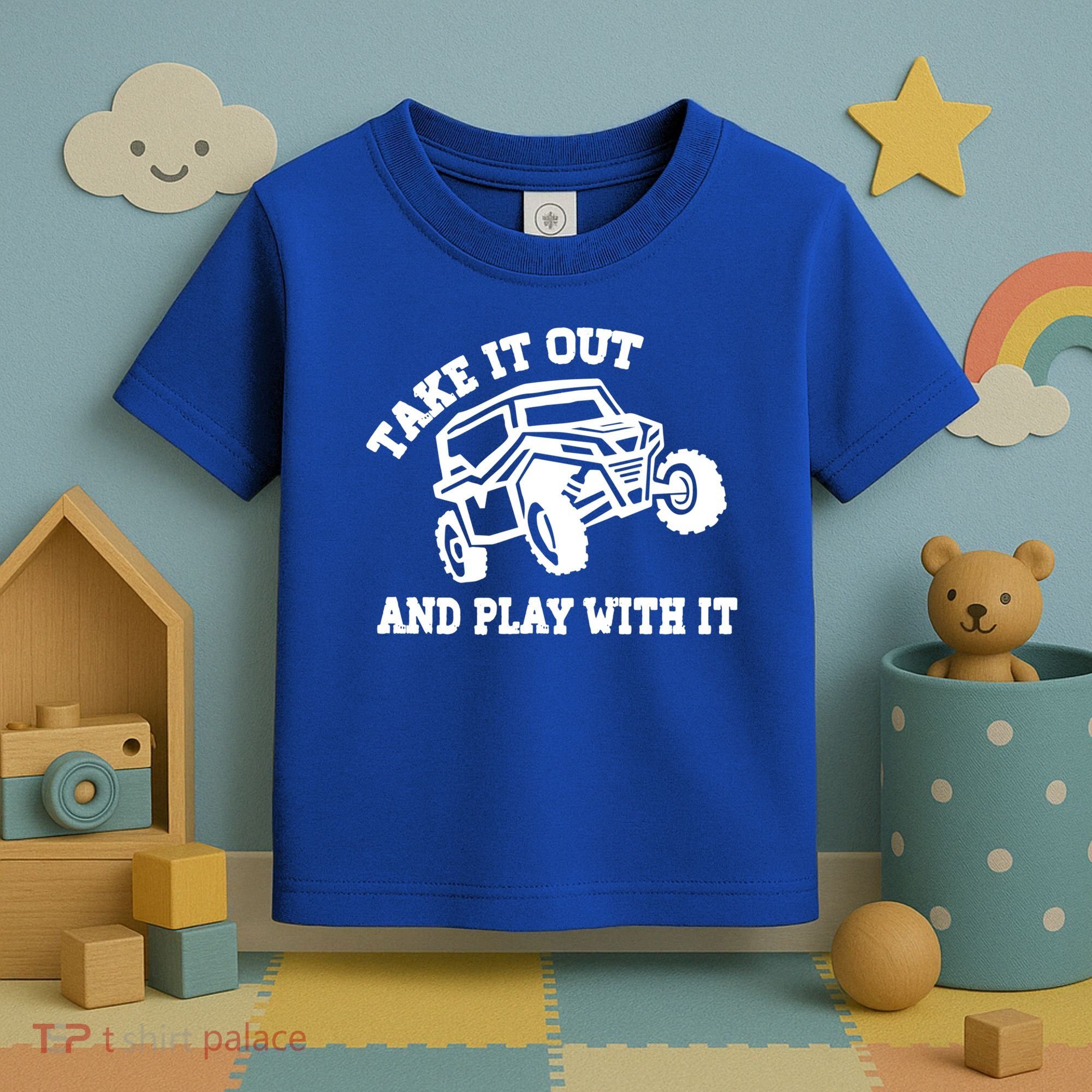 Retro Utv Take It Out Play With It Offroad Sxs Usa Flag Gift Toddler T-Shirt