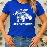 Retro Utv Take It Out Play With It Offroad Sxs Usa Flag Gift Women's T-Shirt thumb 2