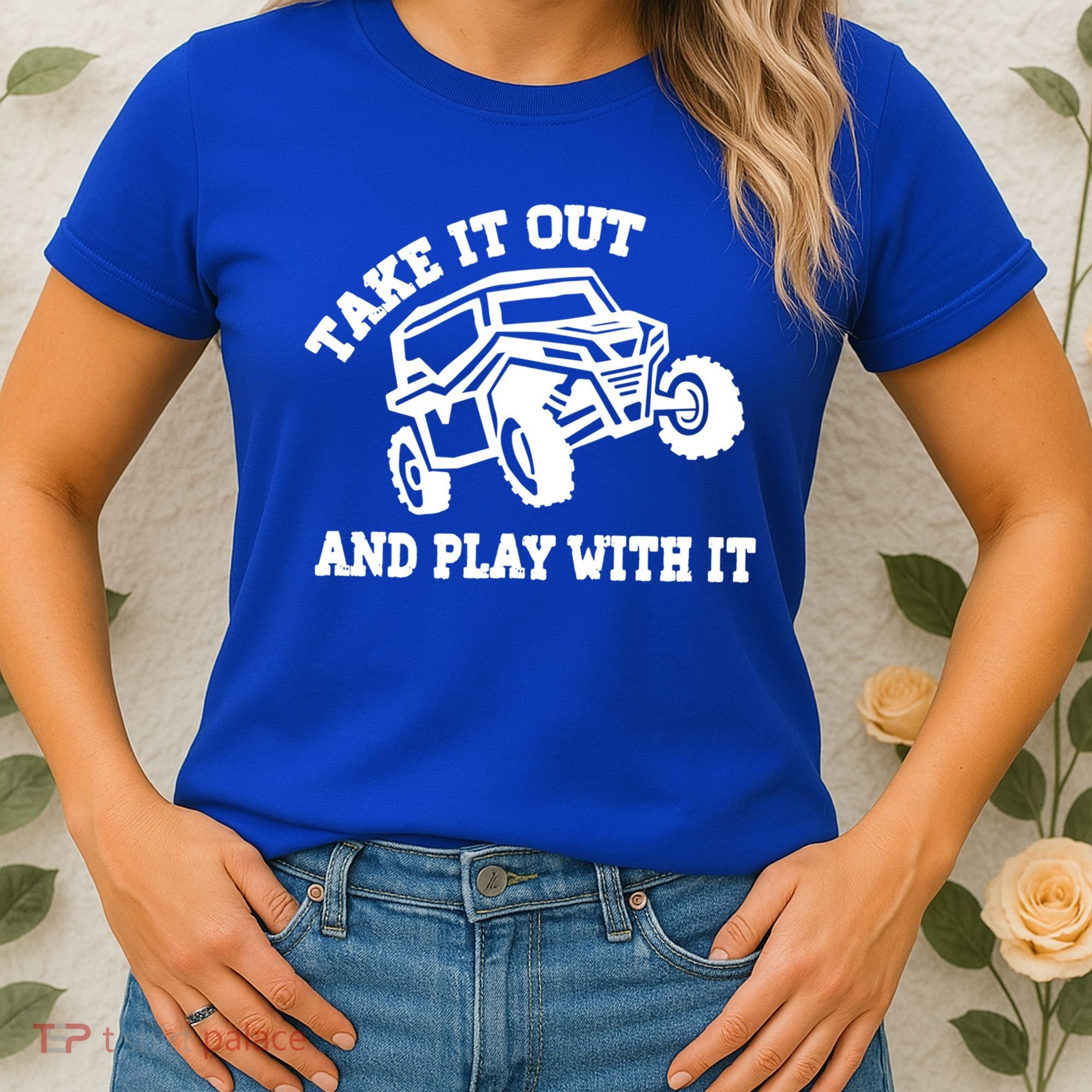Retro Utv Take It Out Play With It Offroad Sxs Usa Flag Gift Women's T-Shirt