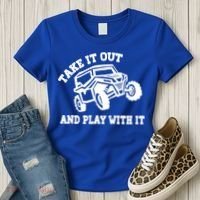 Retro Utv Take It Out Play With It Offroad Sxs Usa Flag Gift Women's T-Shirt thumb 3