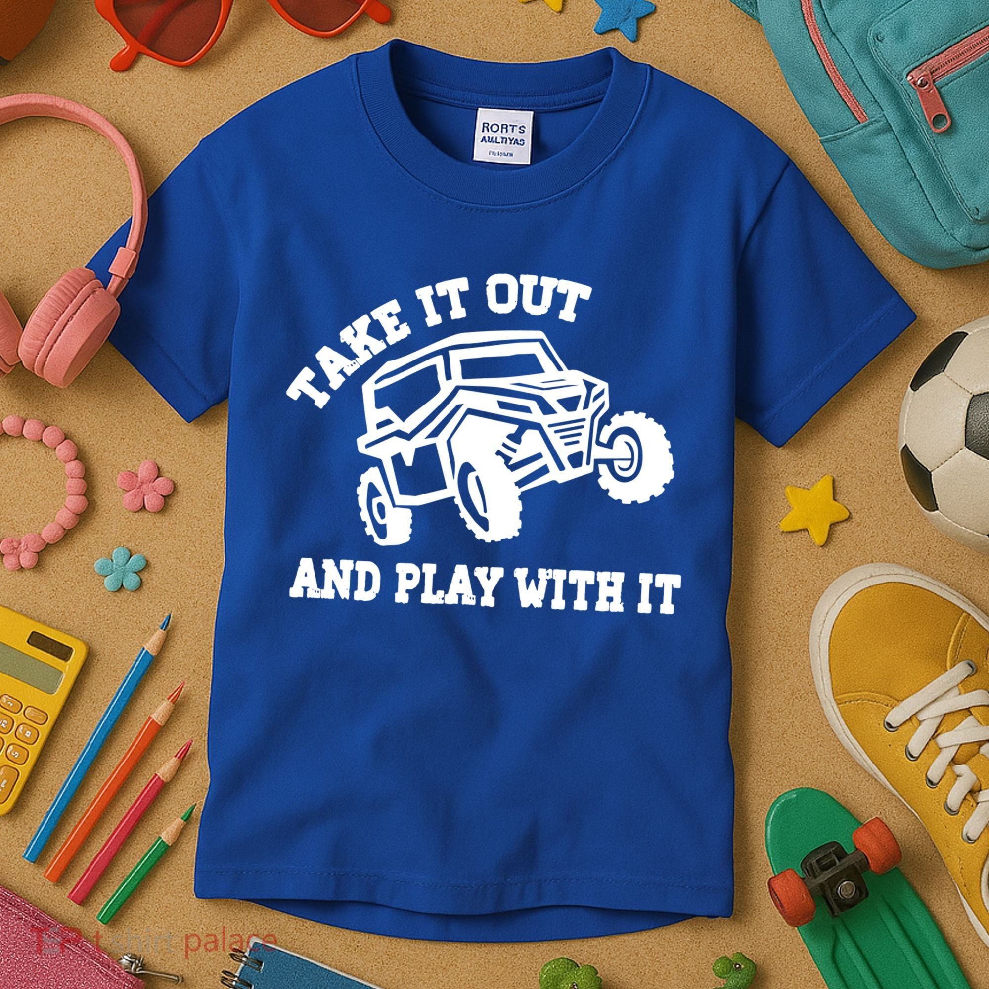 Retro Utv Take It Out Play With It Offroad Sxs Usa Flag Gift Kids T-Shirt