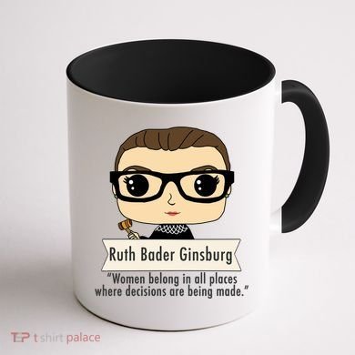 Ruth Bader Ginsburg Cute Cartoon Quote Coffee Mug back