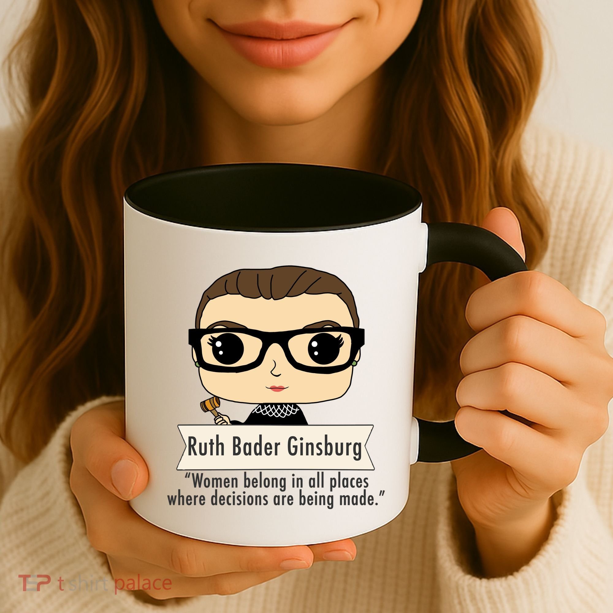 Ruth Bader Ginsburg Cute Cartoon Quote Coffee Mug