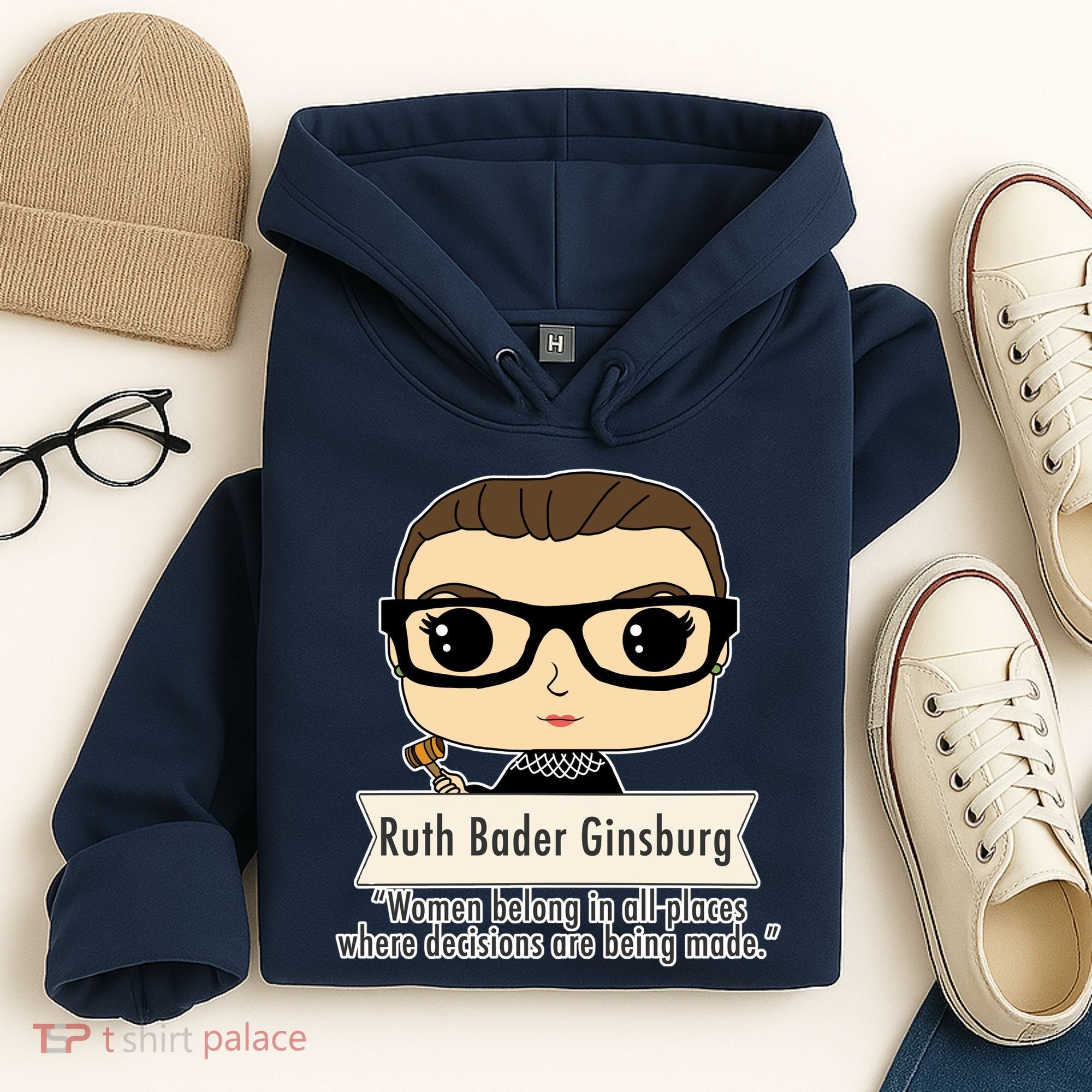 Ruth Bader Ginsburg Cute Cartoon Quote Hoodie