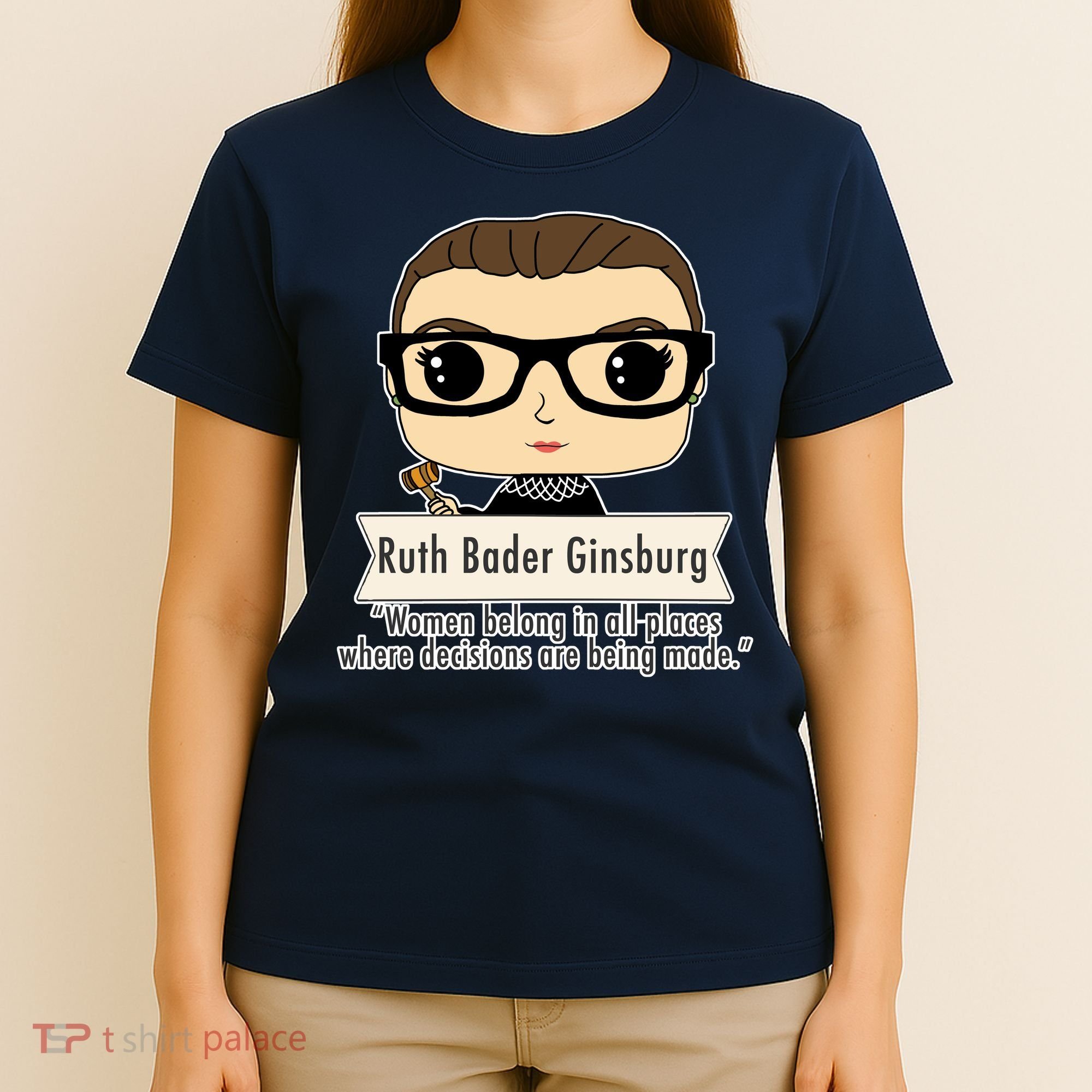 Ruth Bader Ginsburg Cute Cartoon Quote T-Shirt