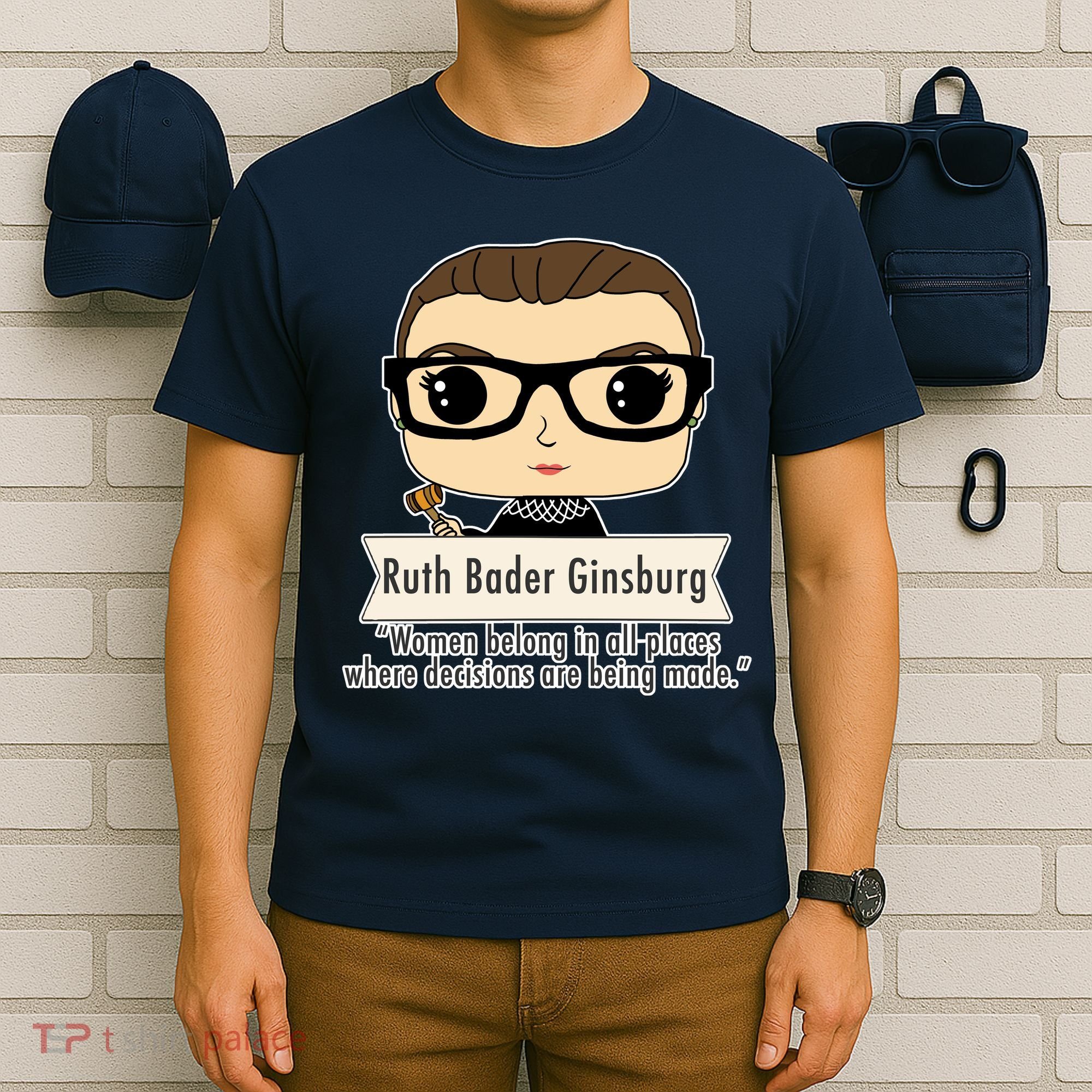 Ruth Bader Ginsburg Cute Cartoon Quote T-Shirt