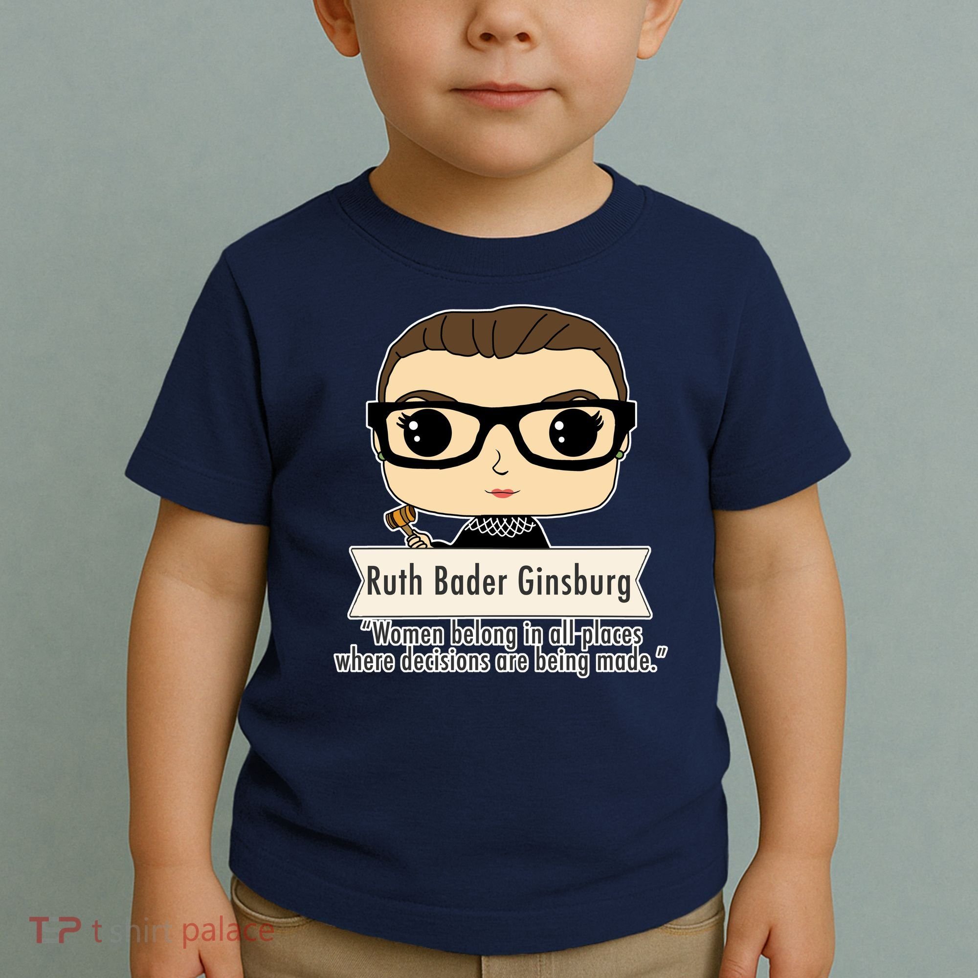 Ruth Bader Ginsburg Cute Cartoon Quote Toddler T-Shirt