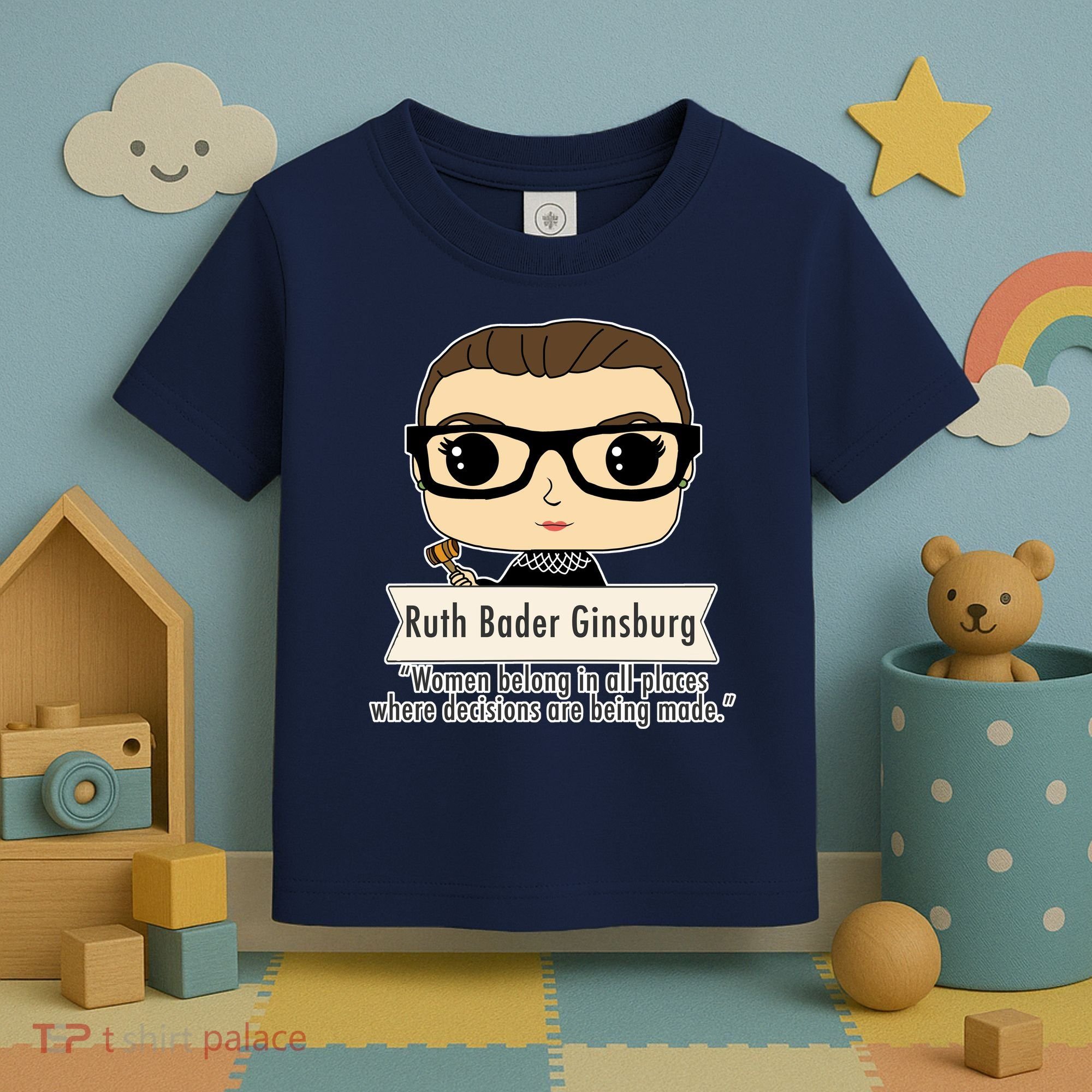 Ruth Bader Ginsburg Cute Cartoon Quote Toddler T-Shirt