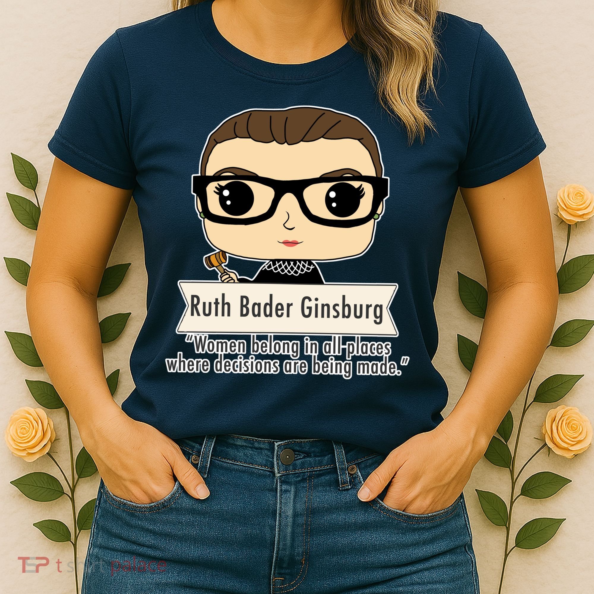Ruth Bader Ginsburg Cute Cartoon Quote Women's T-Shirt
