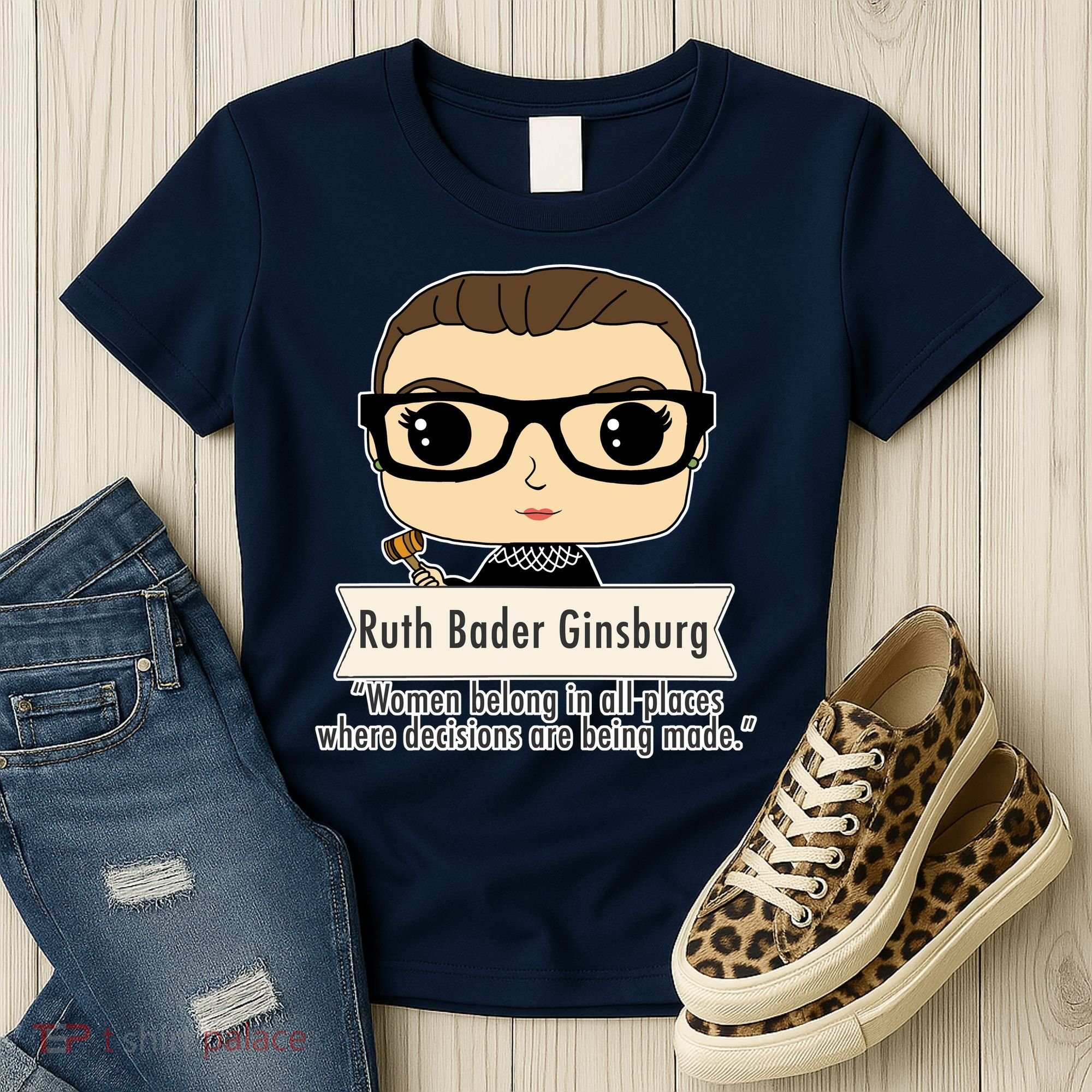 Ruth Bader Ginsburg Cute Cartoon Quote Women's T-Shirt