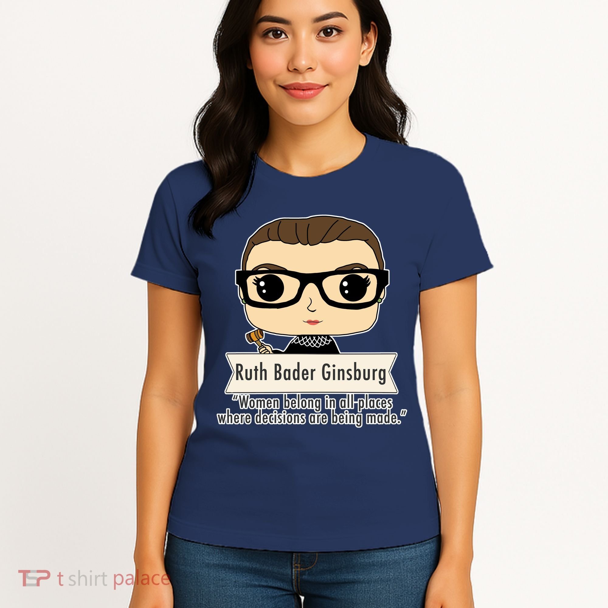 Ruth Bader Ginsburg Cute Cartoon Quote Women's T-Shirt
