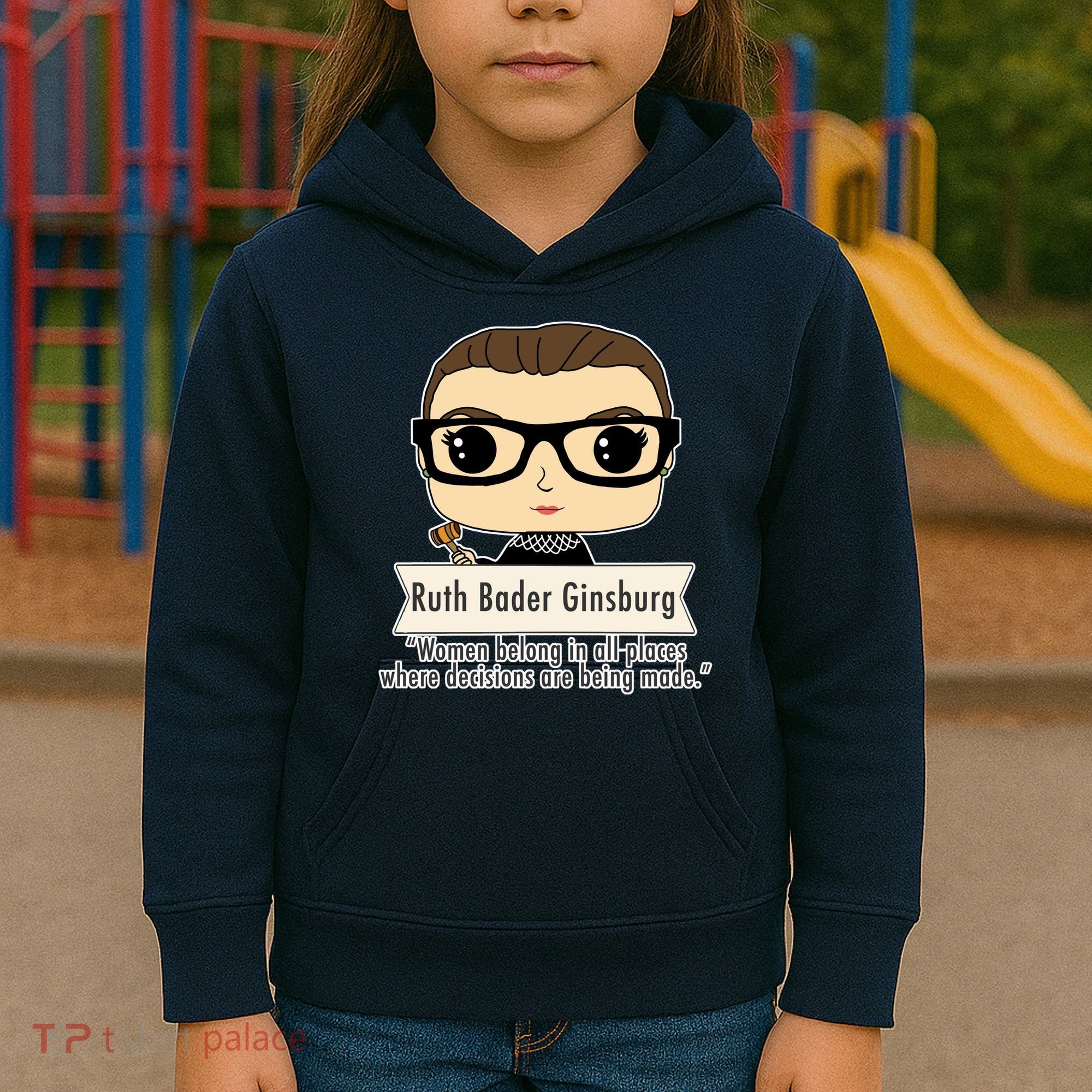 Ruth Bader Ginsburg Cute Cartoon Quote Kids Hoodie