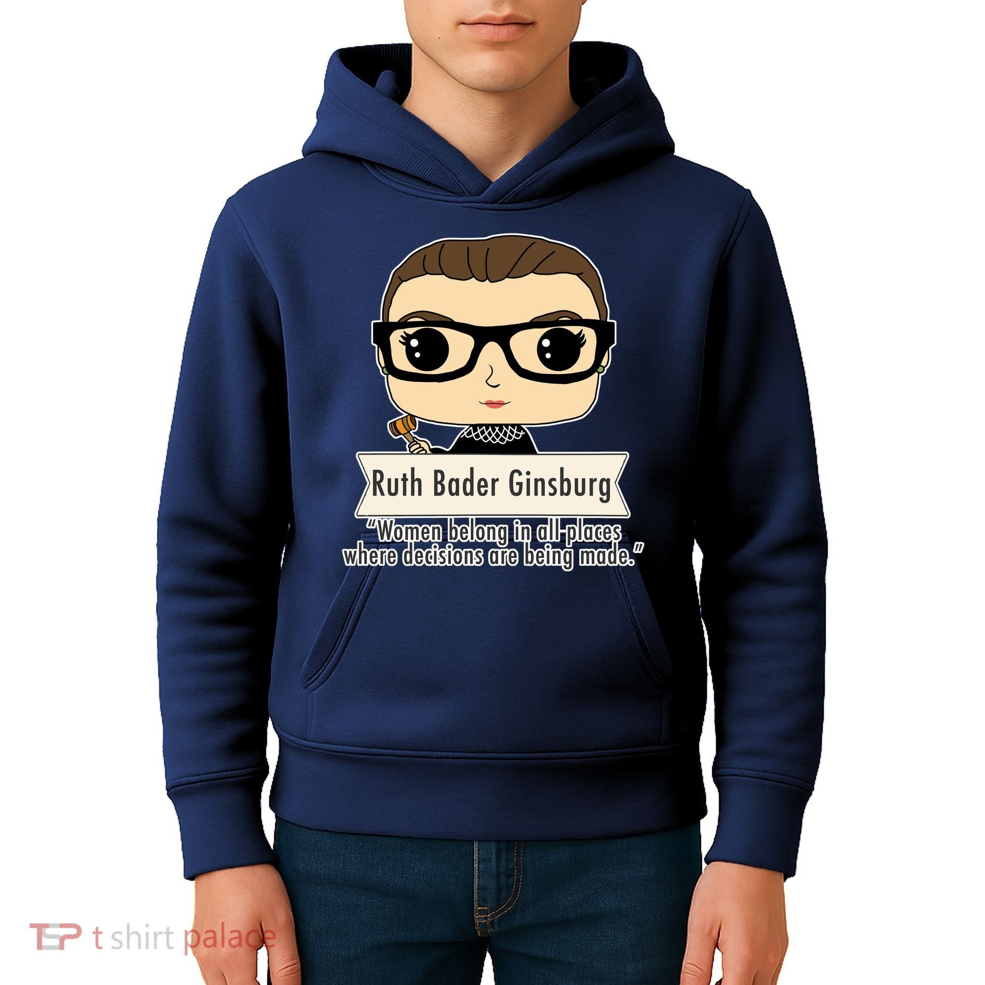 Ruth Bader Ginsburg Cute Cartoon Quote Kids Hoodie