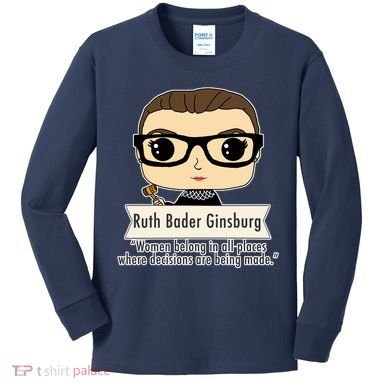 Ruth Bader Ginsburg Cute Cartoon Quote Kids Long Sleeve Shirt