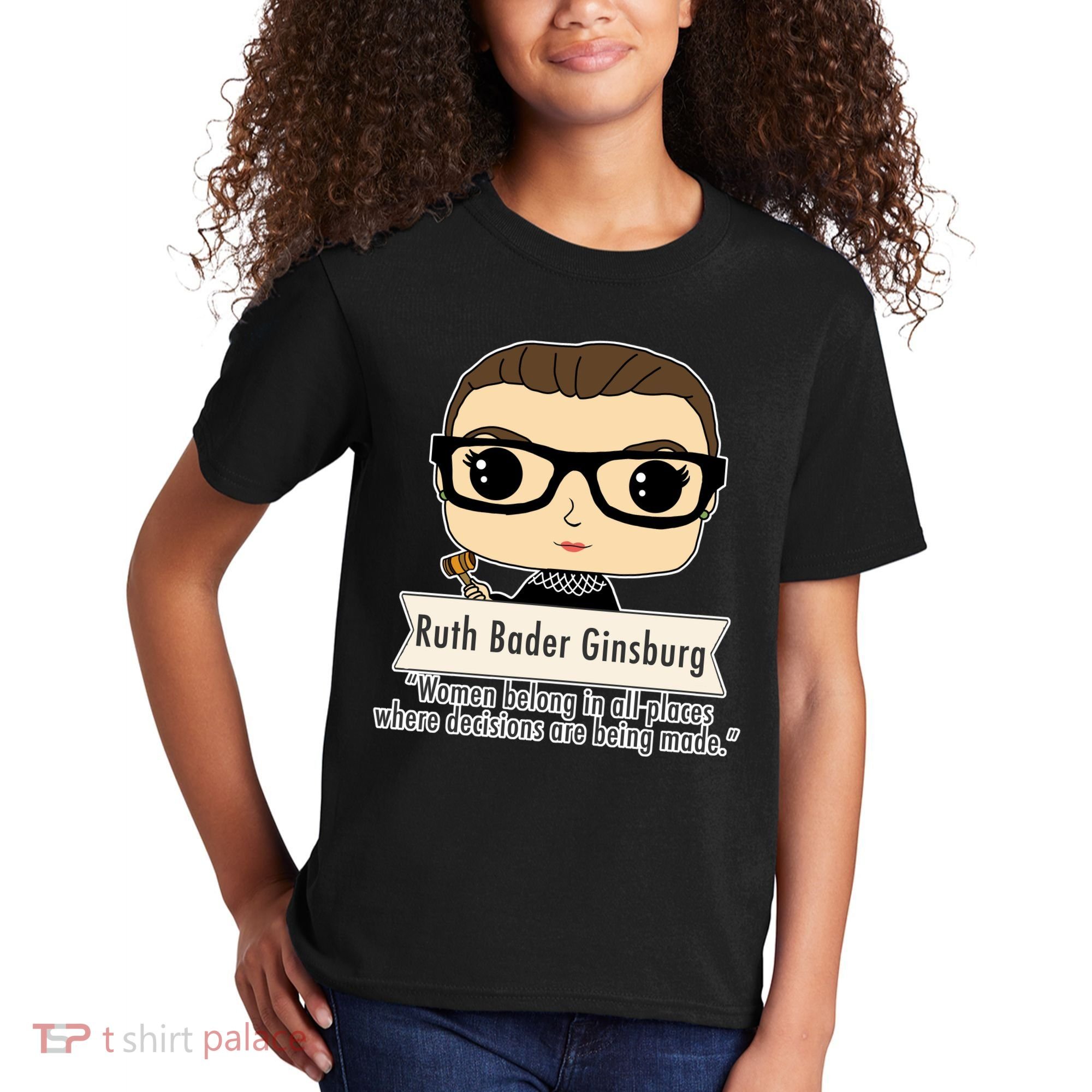 Ruth Bader Ginsburg Cute Cartoon Quote Kids T-Shirt