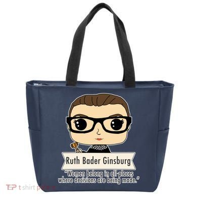 Ruth Bader Ginsburg Cute Cartoon Quote Tote Bag