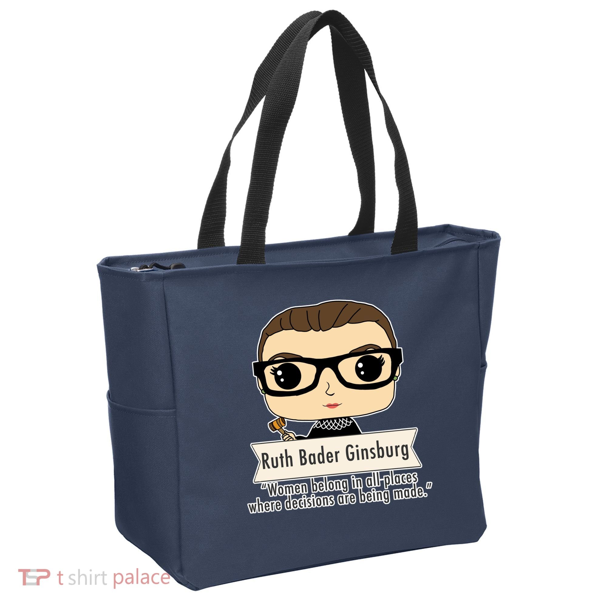 Ruth Bader Ginsburg Cute Cartoon Quote Tote Bag