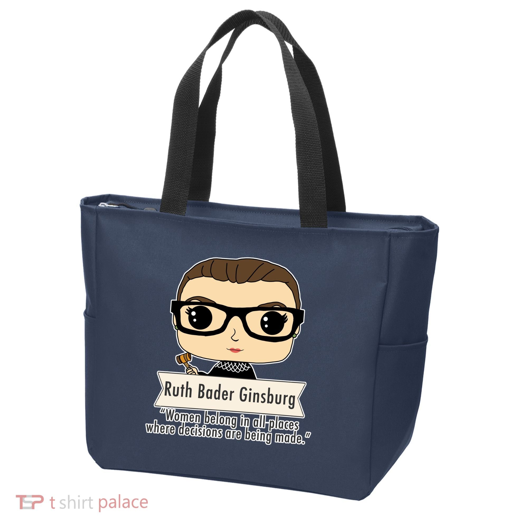 Ruth Bader Ginsburg Cute Cartoon Quote Tote Bag