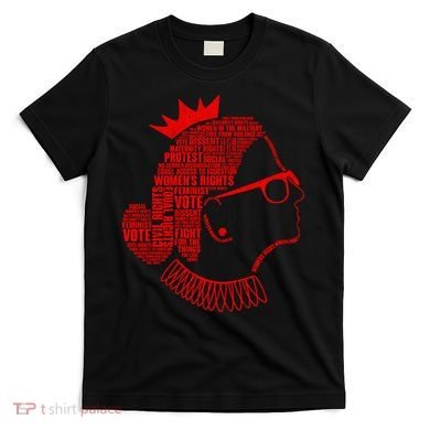 Ruth Bader Ginsburg Face Quotes Red T-Shirt