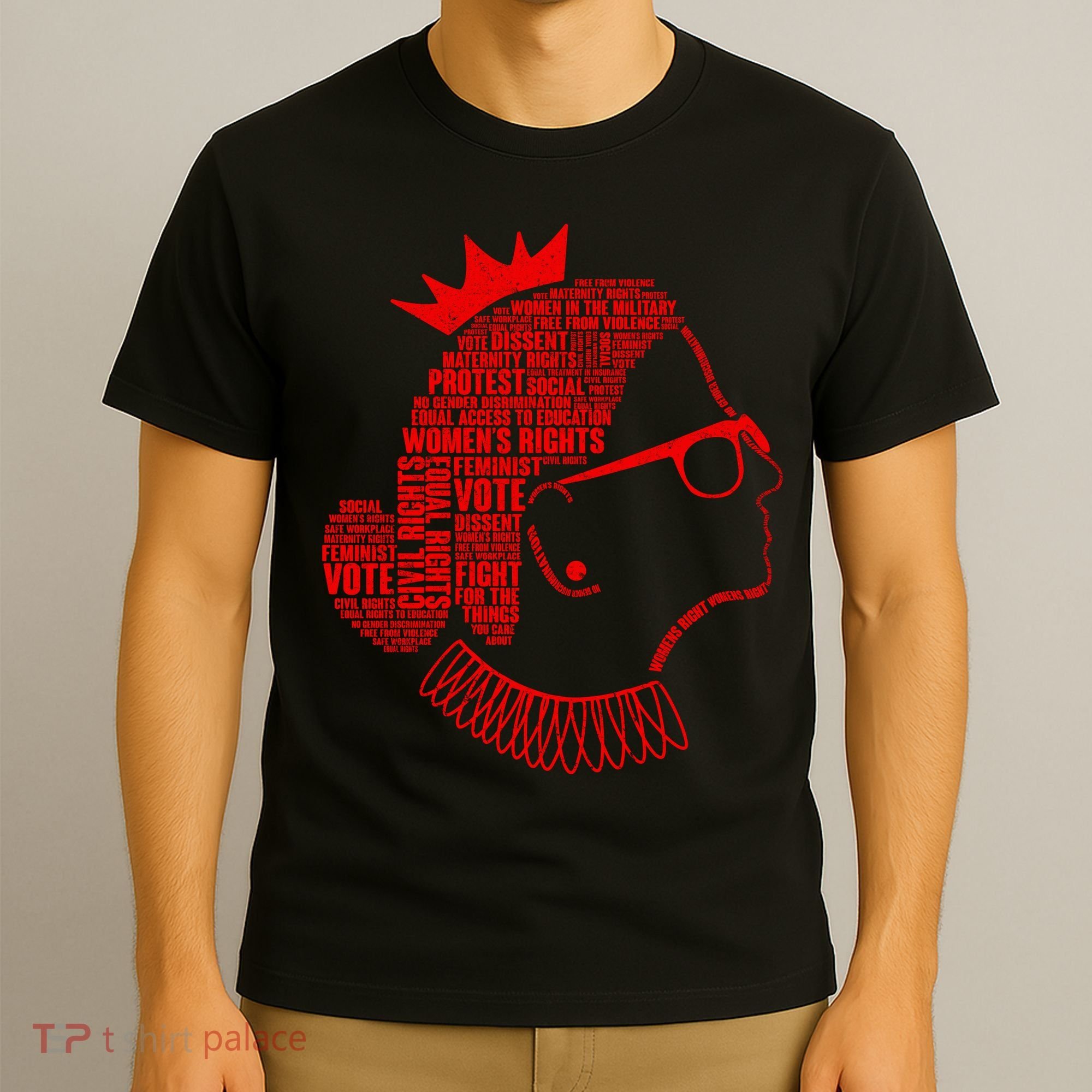 Ruth Bader Ginsburg Face Quotes Red T-Shirt