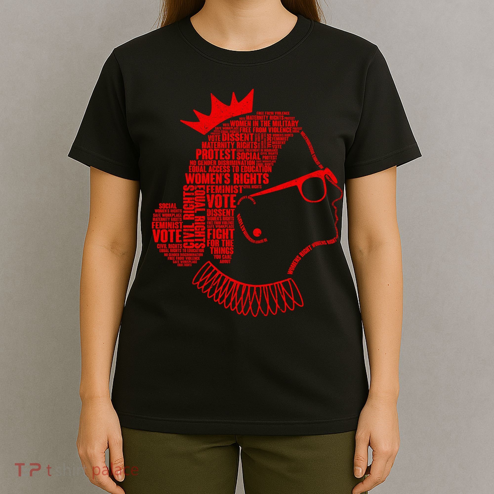 Ruth Bader Ginsburg Face Quotes Red T-Shirt