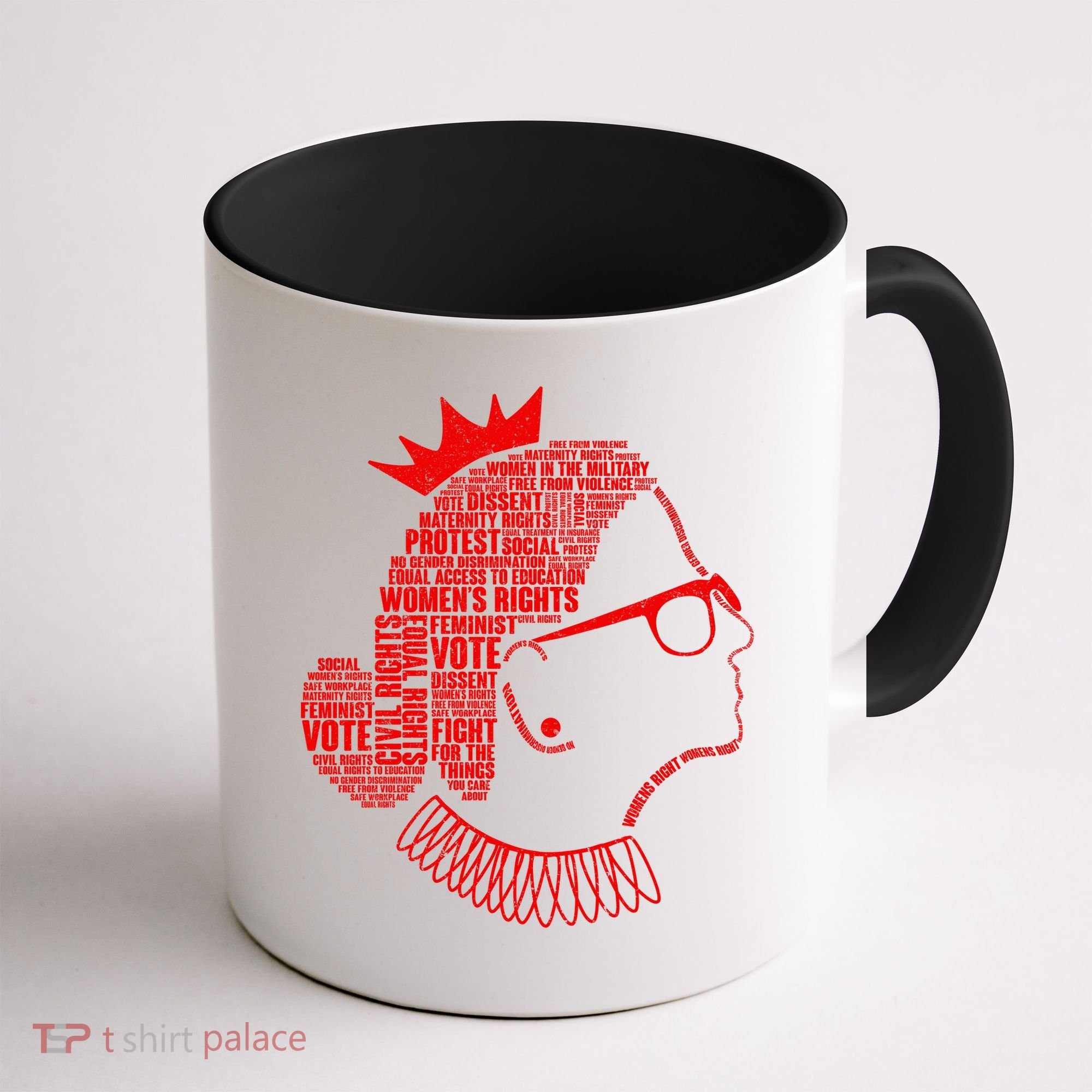 Ruth Bader Ginsburg Face Quotes Red Coffee Mug