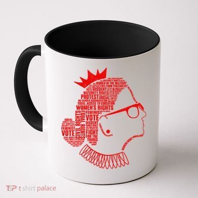 Ruth Bader Ginsburg Face Quotes Red Coffee Mug